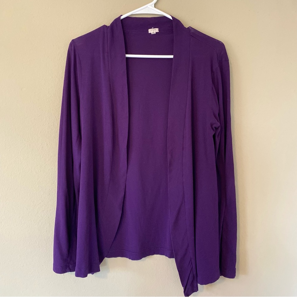J.Crew Purple Plum Eggplant Lightweight Long Sleeve Cardigan Sweater